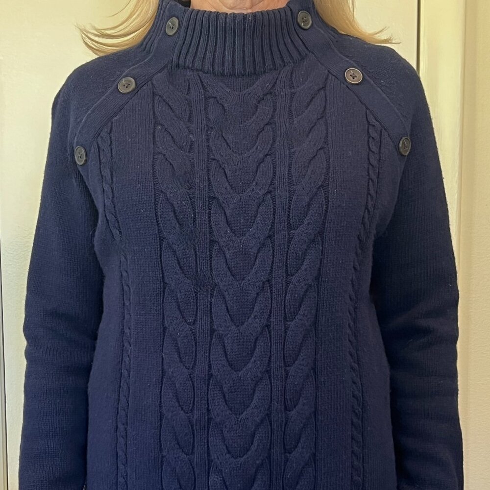 Navy Blue Mock-neck Sweater, made for Talbots,  size SP